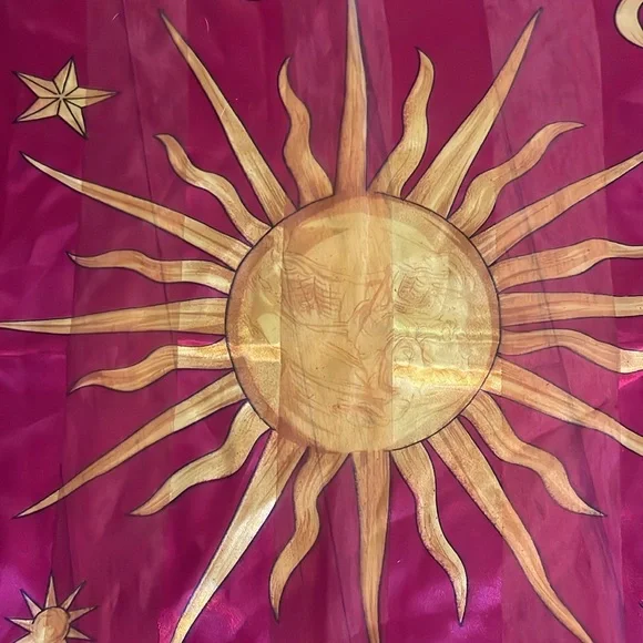 sun stars and moon goth plaid scarf - Picture 2 of 4